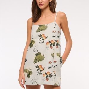 A&F Linen-Blend Button Skort XXS